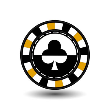 fişleri poker sarı club orta ve dikdörtgenler bir tarafı için. yuvarlak ve beyaz noktalı çizgi çizgi. beyaz izole arka plan üzerindeki bir simge. illüstrasyon vektör eps 10. Web siteleri için d kullanmak için