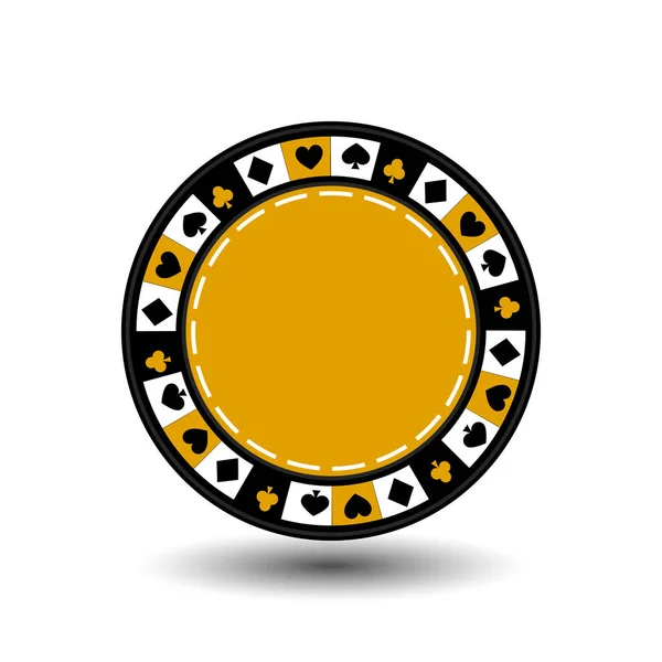 Chips gelb für Poker ein Symbol auf dem weißen Hintergrund isoliert. Abbildung Folge 10 Vektor. zur Verwendung für Webseiten, Design, Presse, Drucke... — Stockvektor