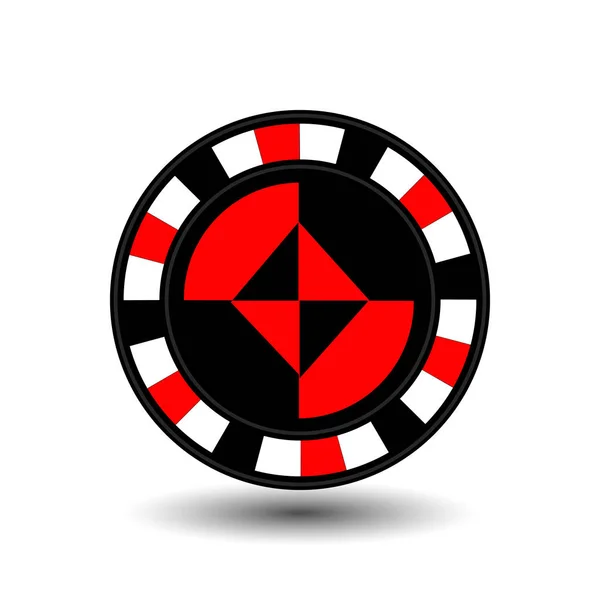 Fichas de poker vermelho um diamante terno um ícone no fundo isolado branco. ilustração eps 10 vetor. Para usar para os sites, design, a imprensa, impressões ... — Vetor de Stock