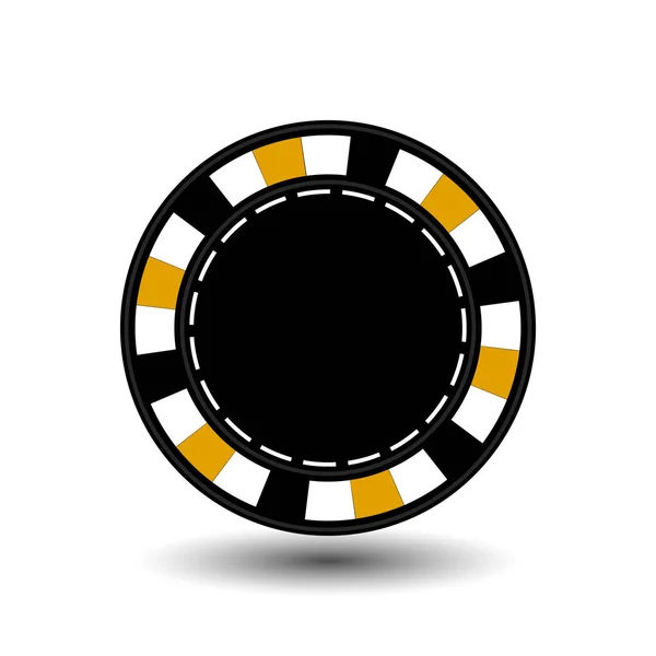 Zseton póker sárga üres és fehér pontozott vonal a vonal. egy ikon az elszigetelt fehér háttér előtt. ábra eps 10 vector. Szeretné használni a honlapok, design, a sajtó, nyomtatványok... — Stock Vector
