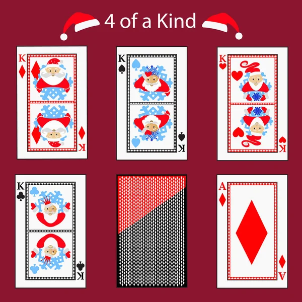 Para de uma combinação de poker de cartas kinq. ilustração vetorial eps 10. No fundo vermelho. Usar o desenho, registro, os sites web, enfeite, a prensa, etc. . — Vetor de Stock