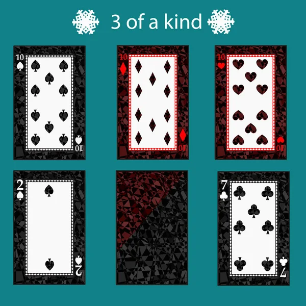 Libre de una combinación de póquer de cartas kinq. ilustración vectorial eps 10. Sobre fondo verde. Para usar en diseño, registro, sitios web, vestimenta, prensa, etc. . — Vector de stock