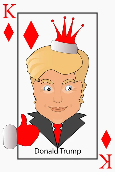 डोनाल्ड ट्रम्प चिन्ह एक वेक्टर स्पष्टीकरण राजा खेळत कार्ड विजय संयोजन जिंकण्यासाठी . — स्टॉक व्हेक्टर