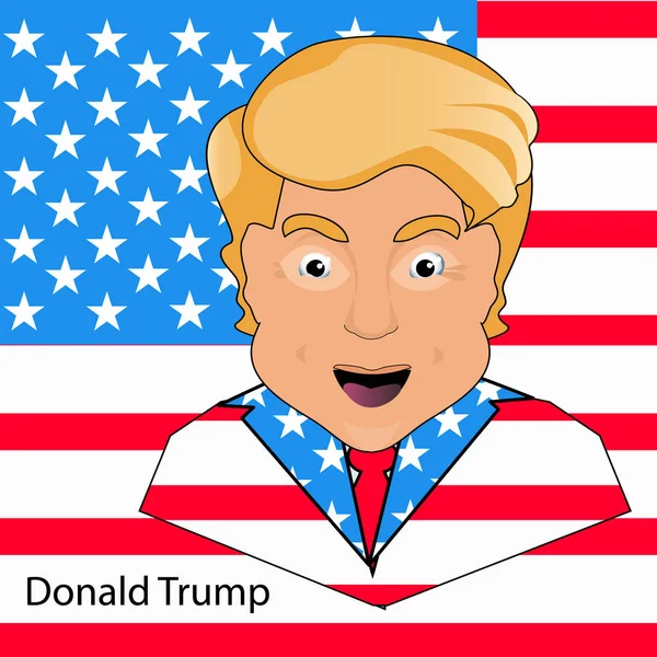 Donald trump the president a smile  victory elections 2016 American flag  jacket, clothes in the form of the  . Vector illustration. — Stock Vector