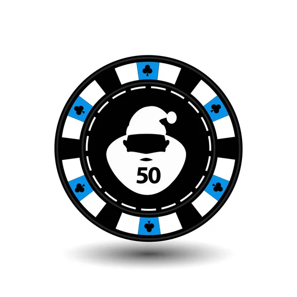 Chip poker casino Natale nuovo anno. Illustrazione vettoriale icona EPS 10 su bianco facile da separare lo sfondo. uso per siti, progettazione, decorazione, stampa, ecc. Nel bel mezzo di Babbo Natale è con — Vettoriale Stock