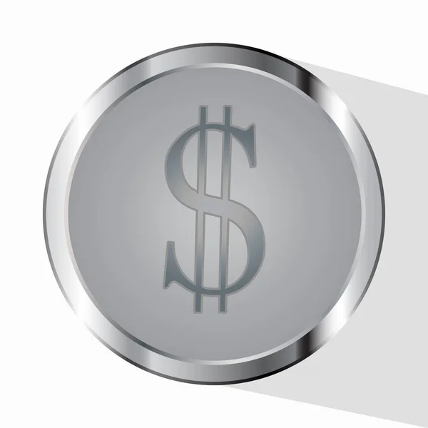 Pengar. Line Symbol vector. Betaltjänstleverantör. Mynt och dollartecknet cent är isolerade på en vit bakgrund. Platt stil design. Affärsidé. Monokrom — Stock vektor