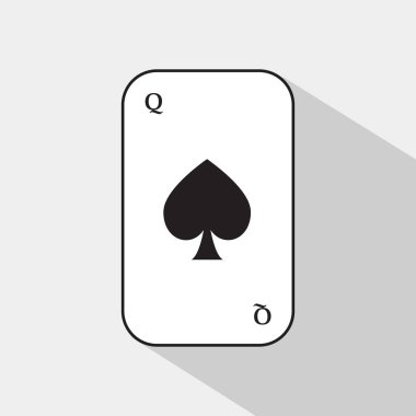 Poker kart. maça Kraliçe. Beyaz arka plan kolayca ayrılabilir olmak.