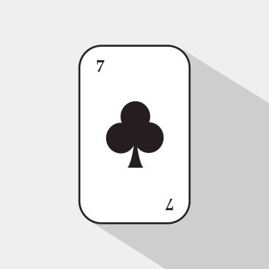 Poker kart. Yedi Club. Beyaz arka plan kolayca ayrılabilir olmak.