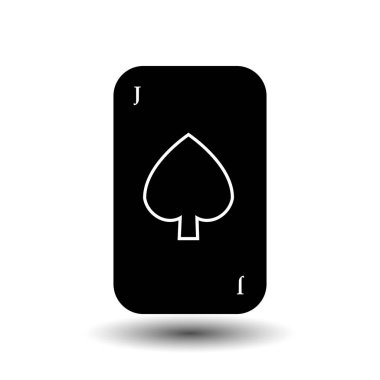 Poker kart. Joker siyah kürek. Beyaz arka plan ayrı.