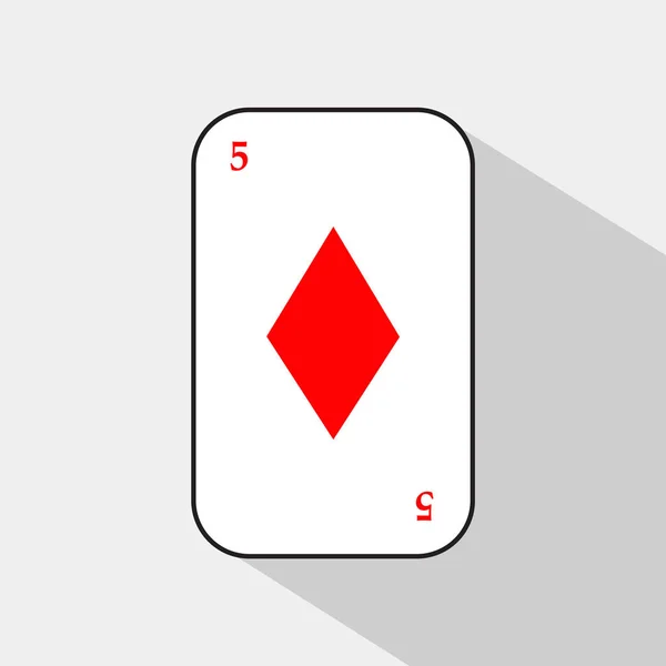 CINQ cartes DIAMOND sur fond blanc pour se séparer facilement . — Image vectorielle