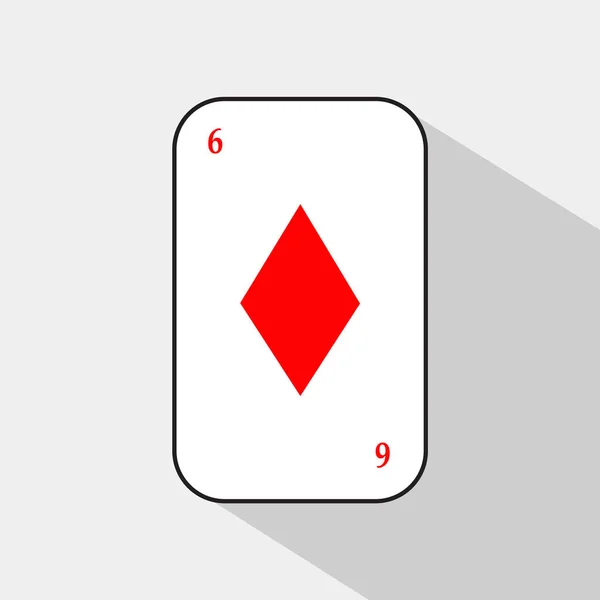 Sechs-Karten-Diamant ein weißer Hintergrund leicht teilbar. — Stockvektor