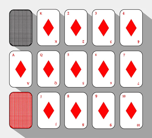 Carte de poker. SEPTIÈME DIAMANT. fond blanc pour être facilement séparable . — Image vectorielle