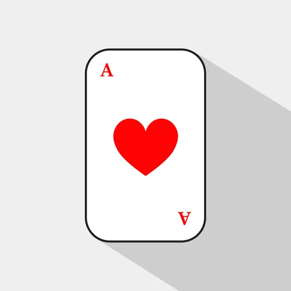 扑克卡。Ace 的心。白色的背景是很容易分开. — 图库矢量图片