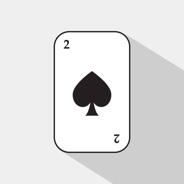 扑克卡。两个铲。白色的背景是很容易分开. — 图库矢量图片