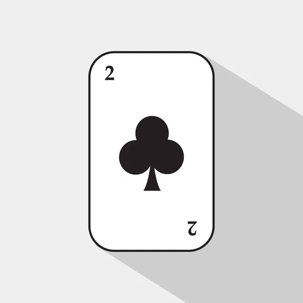 Poker kaart. De twee clubs. witte achtergrond te gemakkelijk kunnen worden gescheiden. — Stockvector