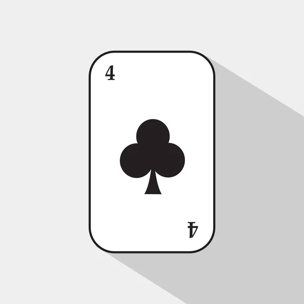 Cartão de poker. Quatro tacos. fundo branco para ser facilmente separável . — Vetor de Stock