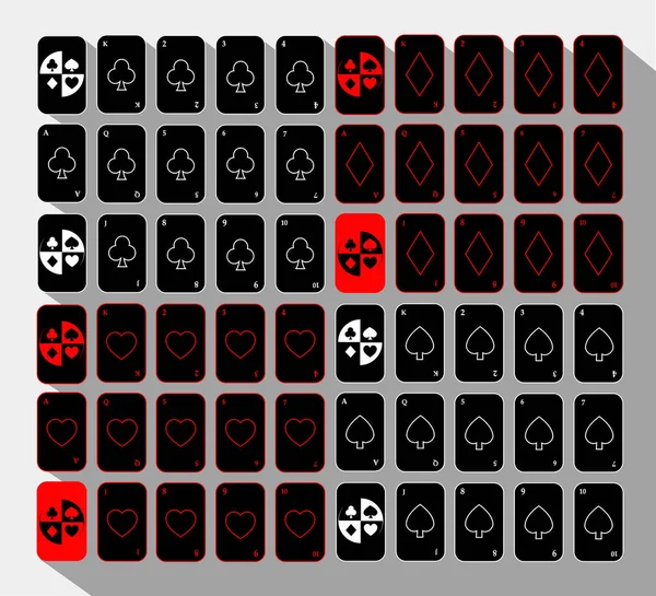 Pokerkarte. Sechzig schwarz gesetzt. weißer Hintergrund. — Stockvektor