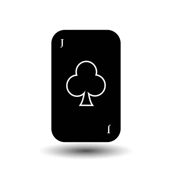 Pokerkarte. Joker-Club schwarz. weißer, leicht zu trennender Hintergrund. — Stockvektor