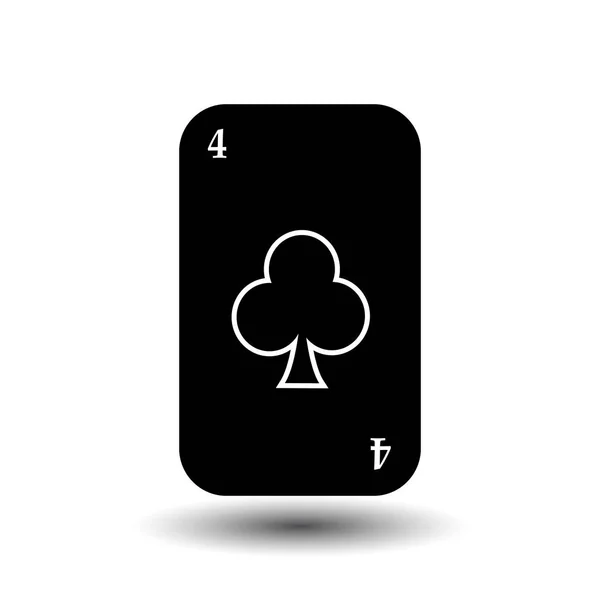 Carte de poker. QUATRE NOIRS. Blanc facile à séparer arrière-plan . — Image vectorielle