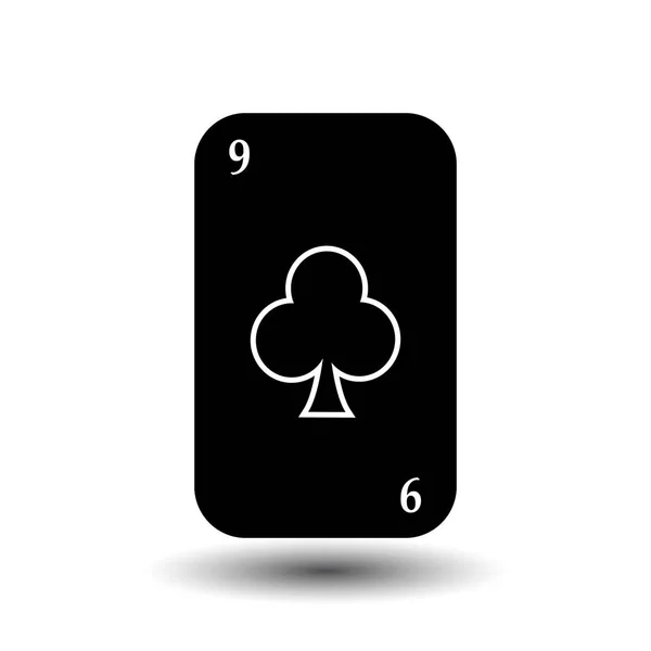 Carte de poker. Neuf clous noirs. Blanc facile à séparer arrière-plan . — Image vectorielle