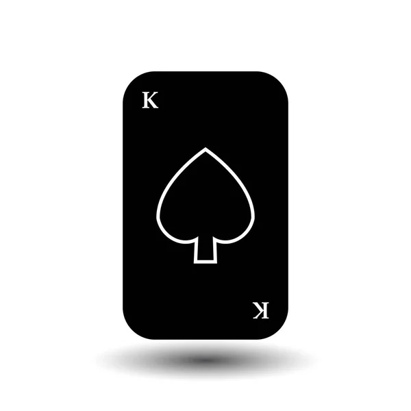 Karty Poker. Król czarny łopata. oddzielić białe tło. — Wektor stockowy