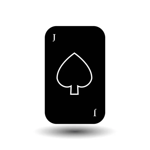 Cartão de poker. Joker Black SHOVEL (em inglês). fundo branco separado . — Vetor de Stock