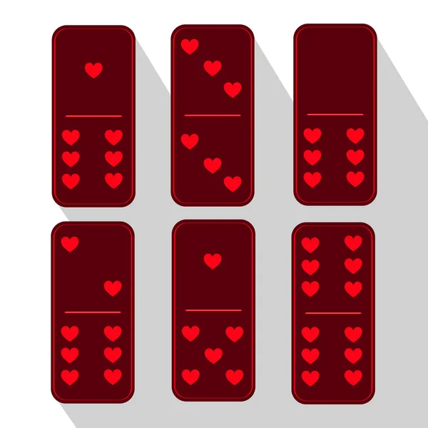 Dominoviolett. drei und. Herz aus sechs Teilen — Stockfoto