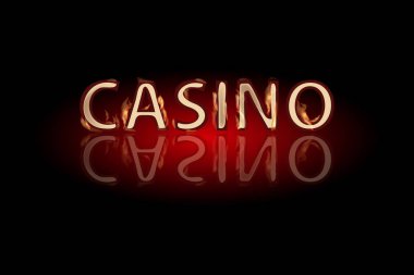 Karanlık bir arka plan üzerinde Casino yangın metin