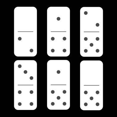 Domino beyaz. ve iki altı parça