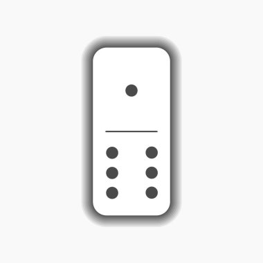 Domino beyaz. bir tane ve altı yalıtılmış zemin üzerine