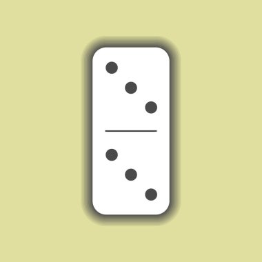 Domino beyaz. Üç ve izole arka plan üzerinde