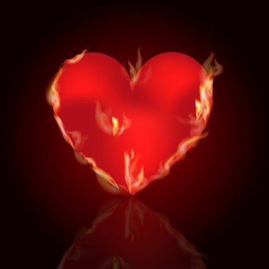 yangında koyu arka plan üzerinde kalp. Sevgililer günü