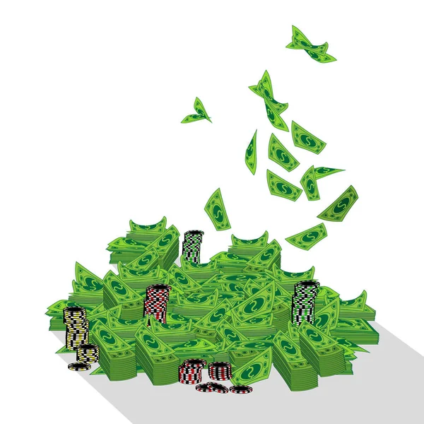 Dolar. tas, argent de poker de montagne . — Image vectorielle