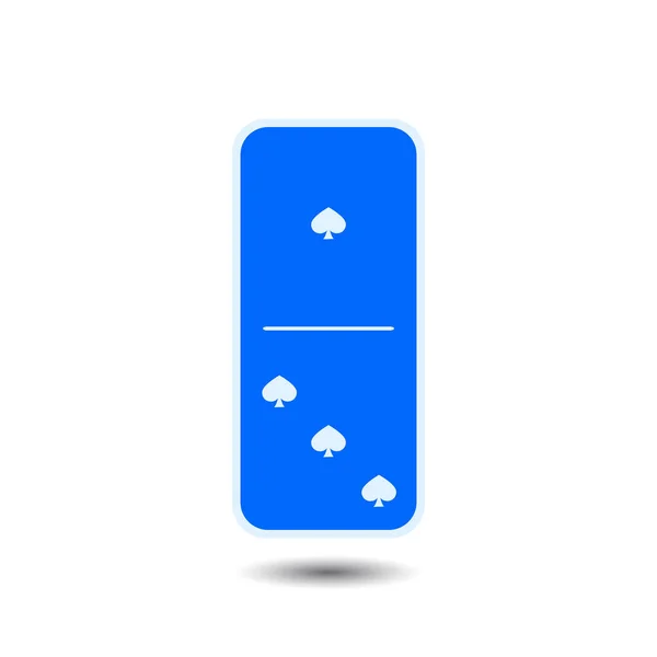 Pelle Domino. un et trois sur fond isolé — Image vectorielle