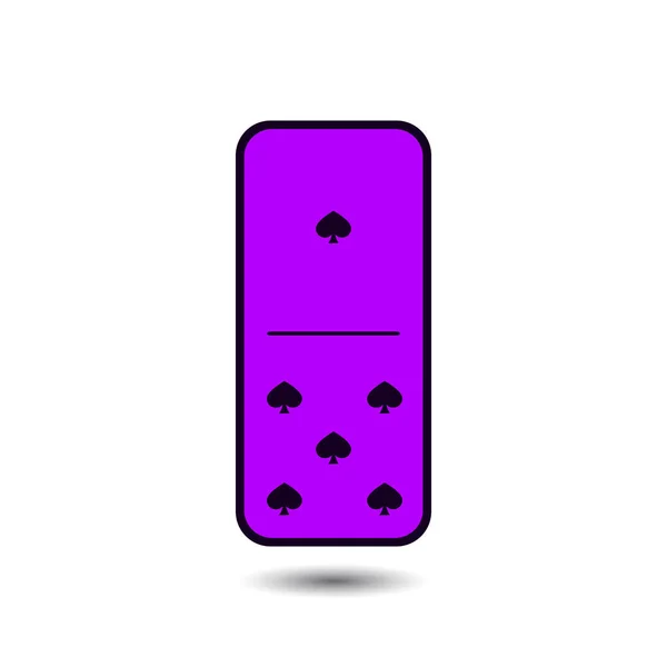 Domino spade. ett och fem på isolerade bakgrund — Stock vektor