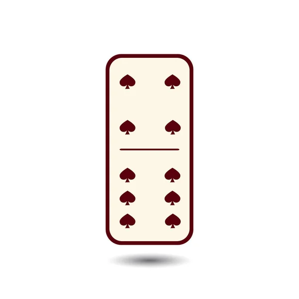 Pelle Domino. quatre et six sur fond isolé — Image vectorielle