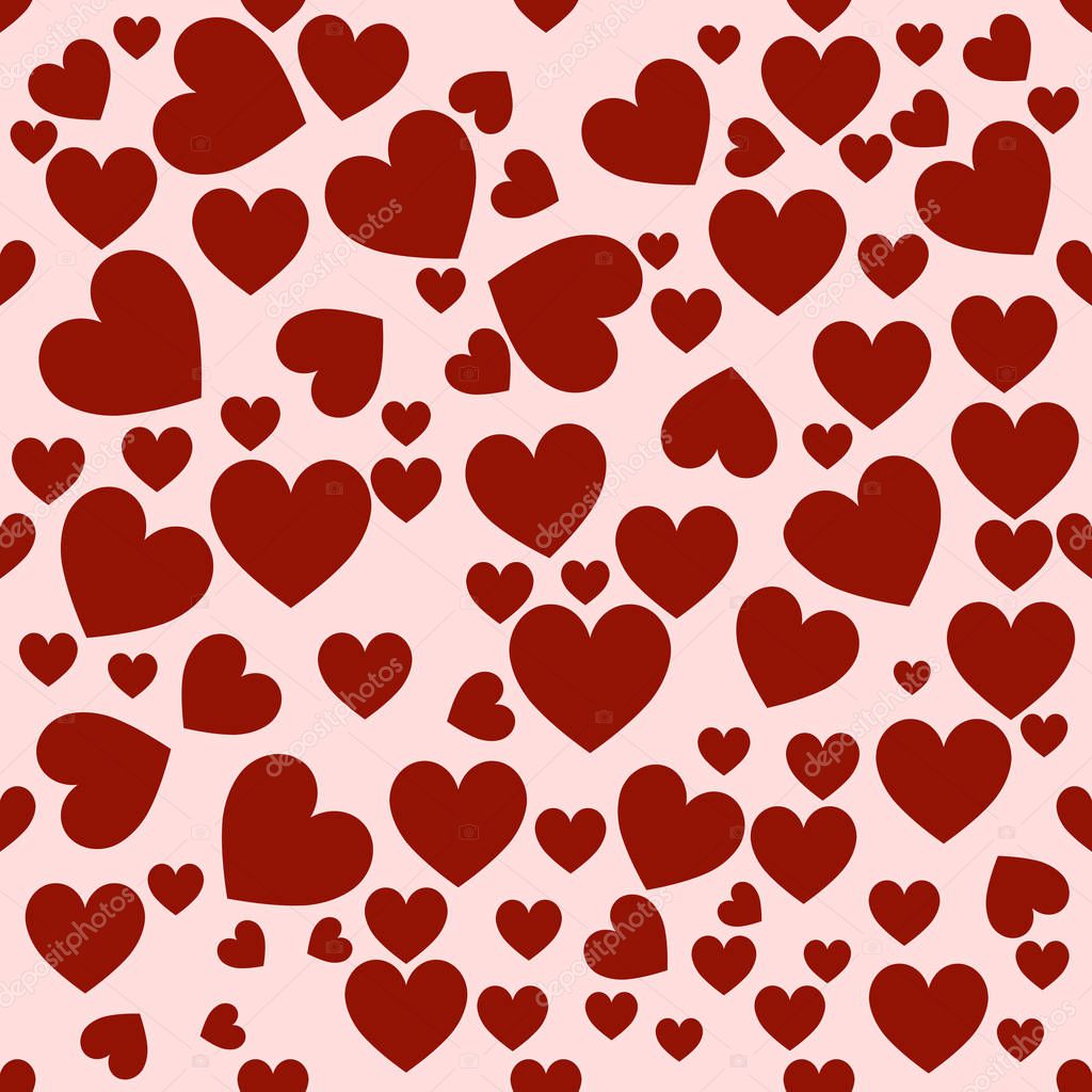 Heart red. Fashionable seamless pattern for web site design or a button for mobile applications. Logo Illustrations
