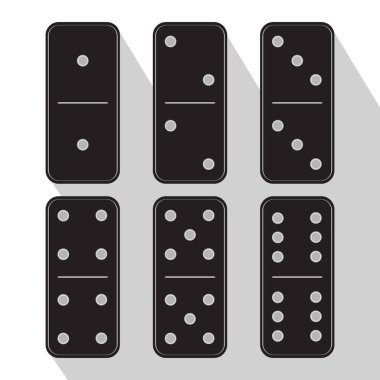 Domino simge tasarlamak altı siyah adet