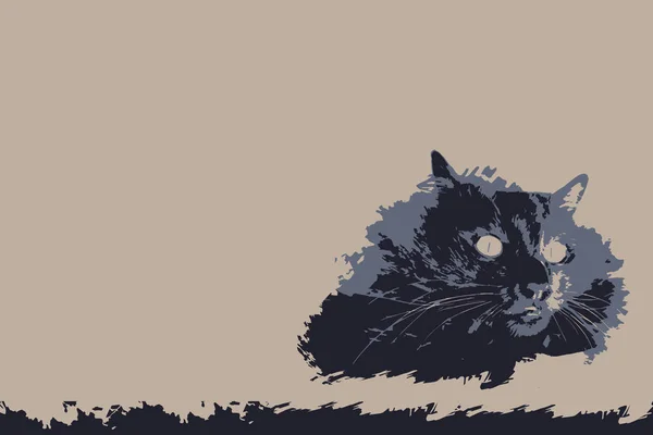 Katzenillustration. Farbe schwarz auf einem Licht — Stockvektor