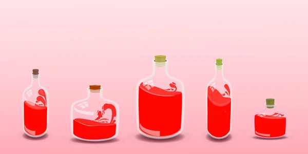Pięć butelek dżem ilustracja — Wektor stockowy