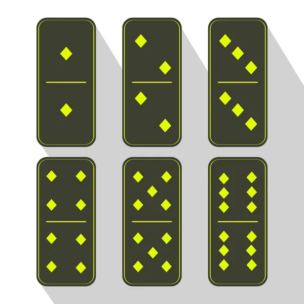 Domino icon illustration of six pieces  diamond — Stock Vector