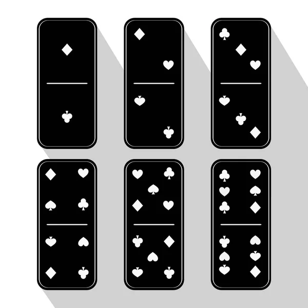 Dominosymbol Illustration von sechs Teilen sortiert — Stockvektor