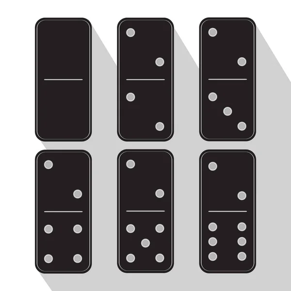 Domino pictogram illustratie van zes zwarte stukken — Stockvector