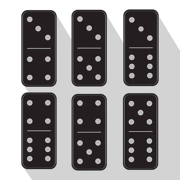 Domino preto três e cinco ícone ilustração de seis peças . — Vetor de Stock