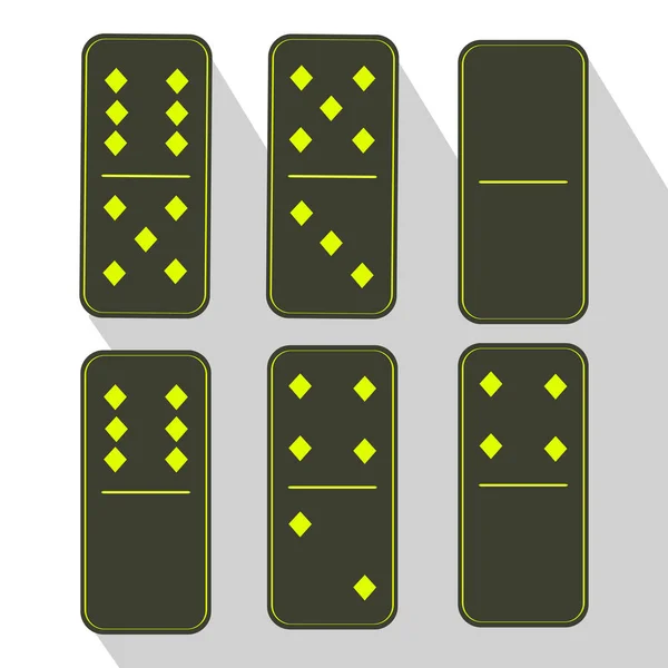 Icône Domino illustration de six pièces vert — Image vectorielle