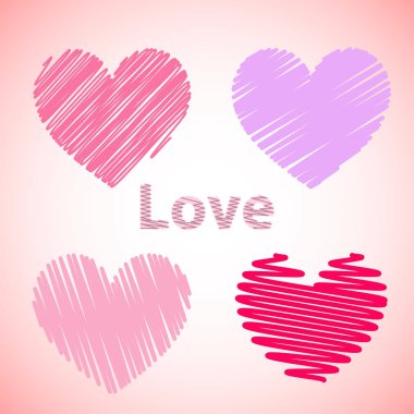 kalp simgesi çizilmiş. illüstrasyon