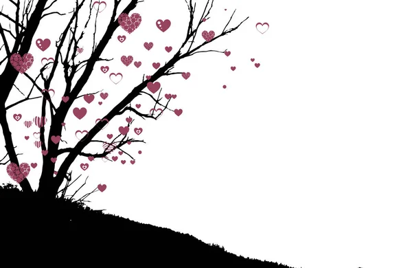 Árvore do coração. ilustração em fundo isolado — Vetor de Stock