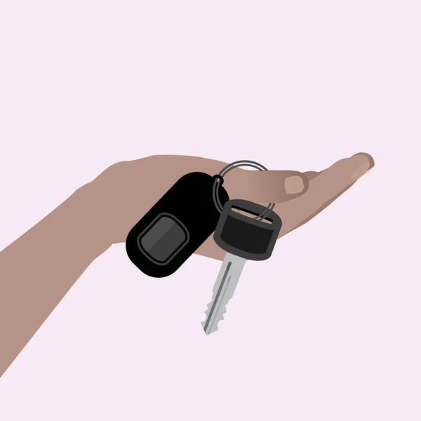 Main tenant les clés de voiture. Saint Valentin. Illustrations — Image vectorielle