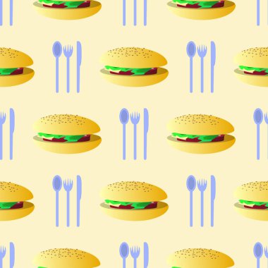 çörekler beyaz çatal kaşık ve bıçak