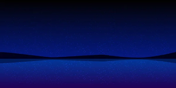 Ночное небо водный пейзаж обои фоне — стоковый вектор